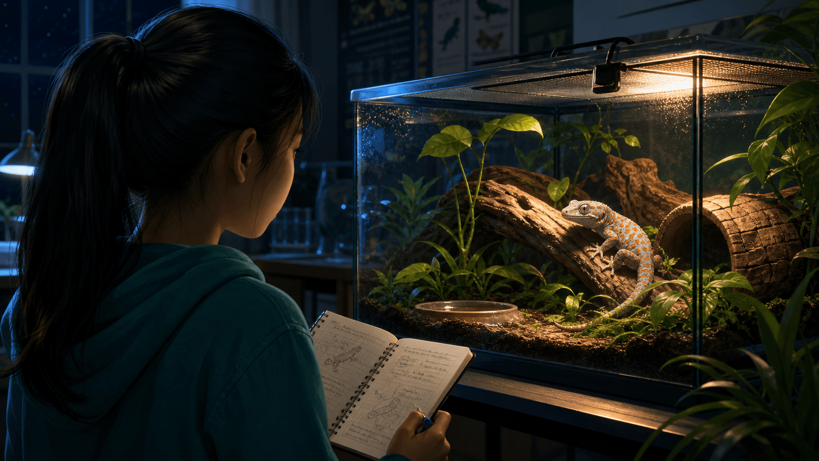 Sunmi gecko writing lesson